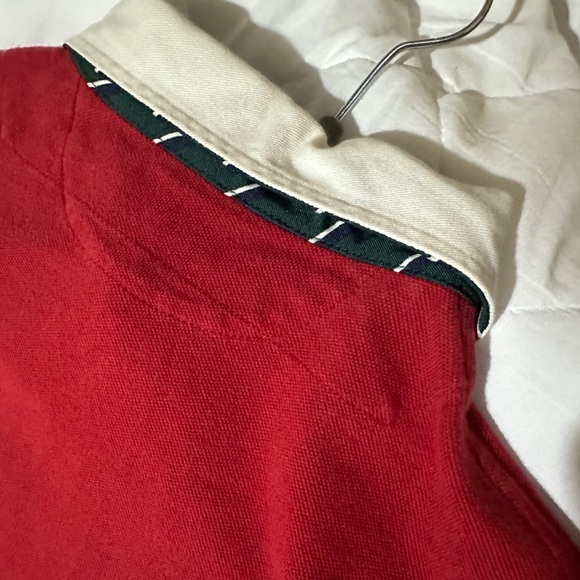 Ralph Lauren polo Red rugby  Shirt with Navy Accents - Picture 5 of 10